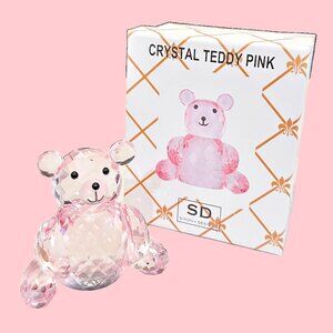 Pink Crystal Teddy Bear Paper Weight by Simon Design